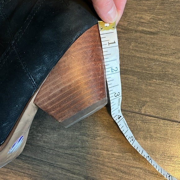 Frye Reina Black Suede Heeled Ankle Boots - Picture 9 of 12